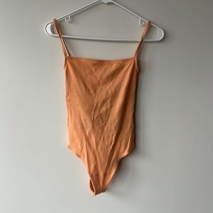Cream orange tank bodysuit